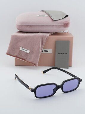 Miu Miu MU11ZS 16K01O Rectangle Sunglasses - Black/Violet